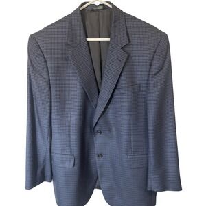 Jos A Bank Men's Blue Check Sport Coat Blazer Jacket Size 44R